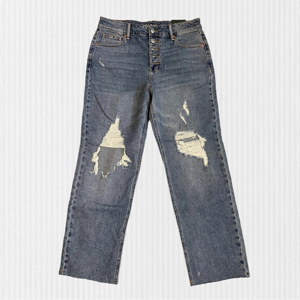 Wild Fable Distressed High Rise Straight Ankle Jeans